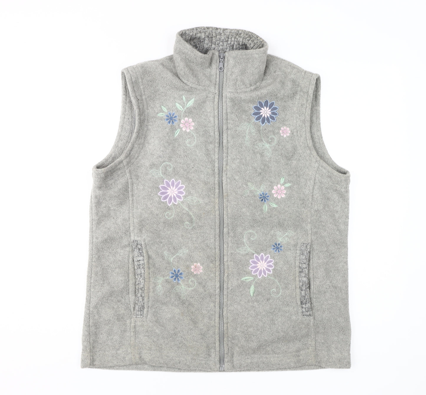 Damart Women's Grey Embroidered Waistcoat Size 18/20