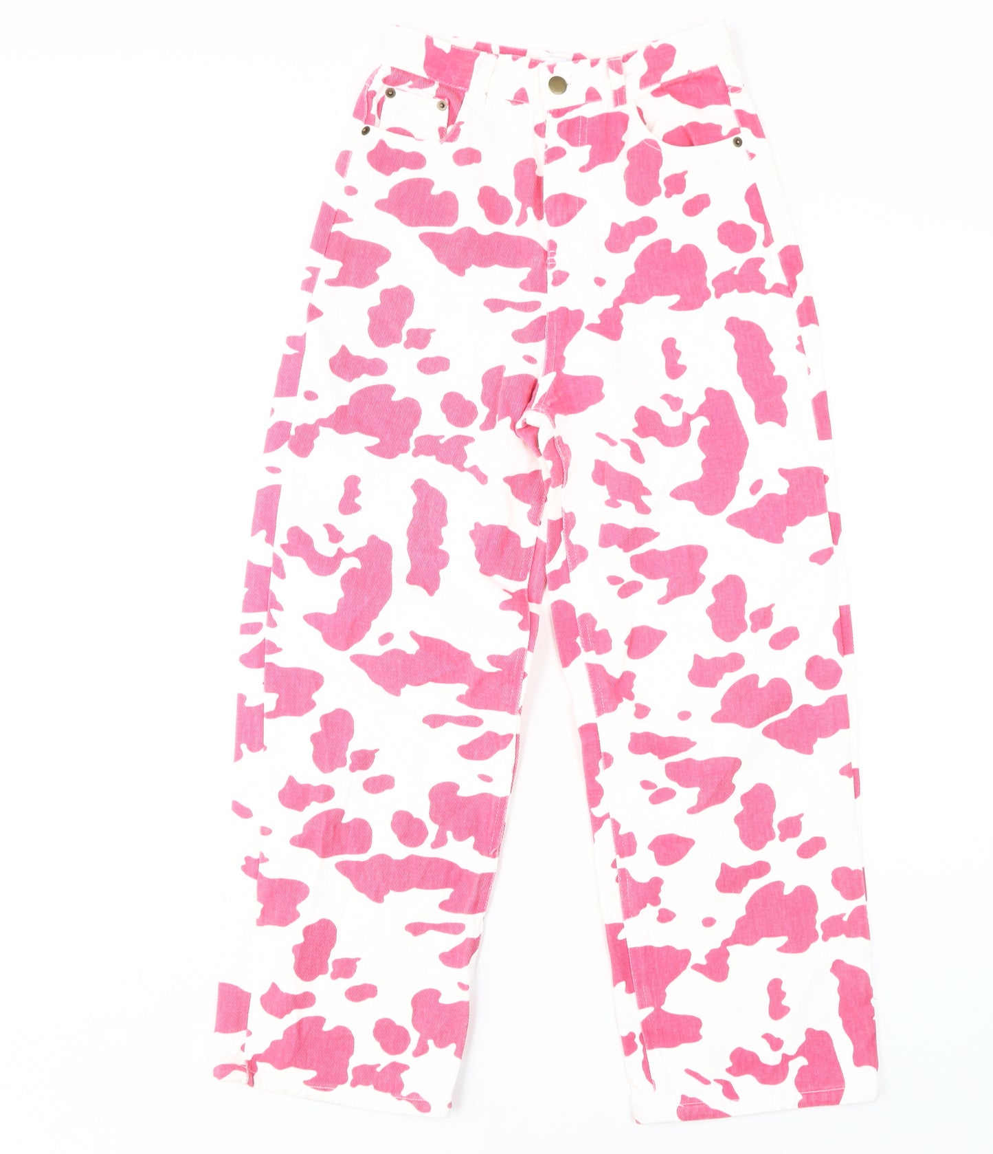 Shekou Women's Pink Animal Print Jeans, Size S