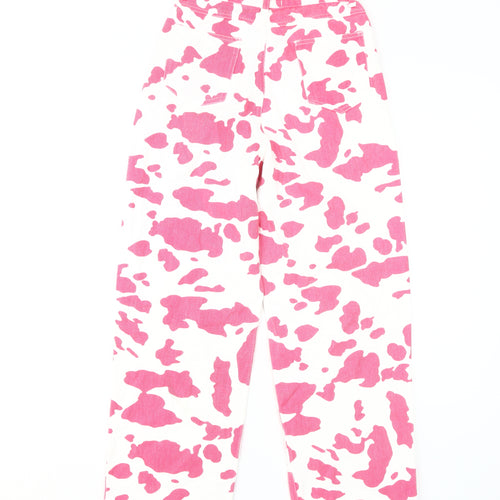 Shekou Women's Pink Animal Print Jeans, Size S
