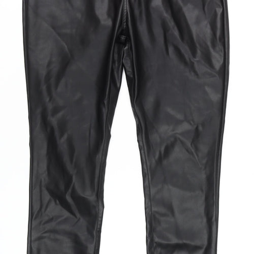 PrettyLittleThing Women's Black Skinny Faux Leather Trousers