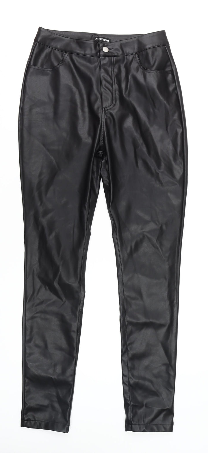 PrettyLittleThing Women's Black Skinny Faux Leather Trousers