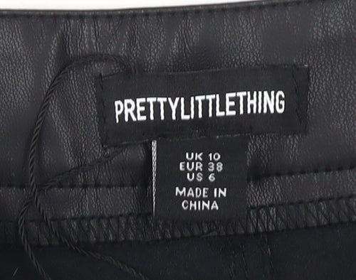 PrettyLittleThing Women's Black Skinny Faux Leather Trousers