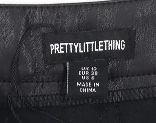 PrettyLittleThing Women's Black Skinny Faux Leather Trousers