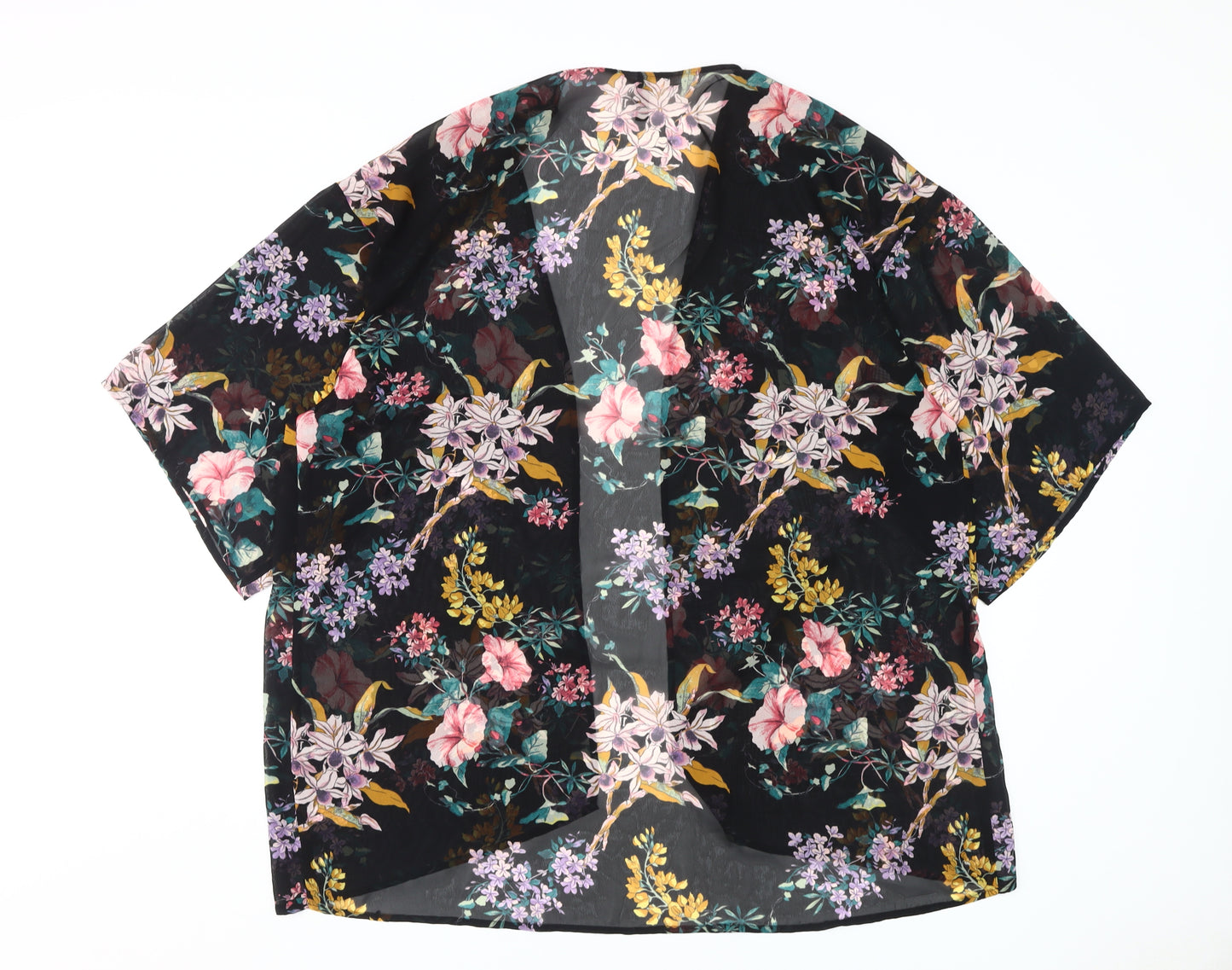 H&M Women's Floral Kimono Blouse, L, Multicoloured