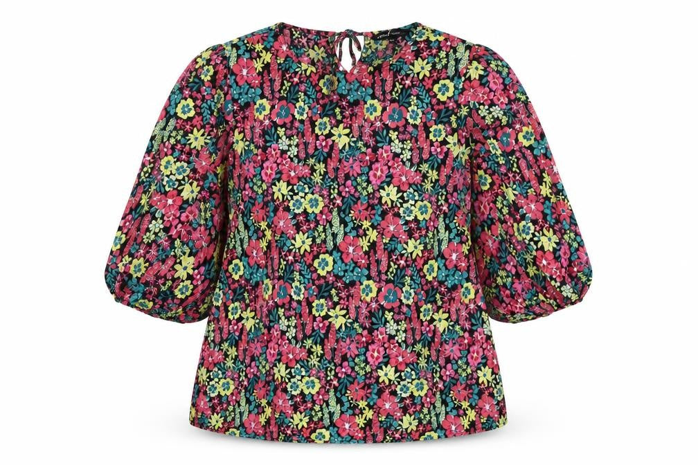 Front view of Capsule Women's Multicoloured Floral Tunic Blouse, size 18