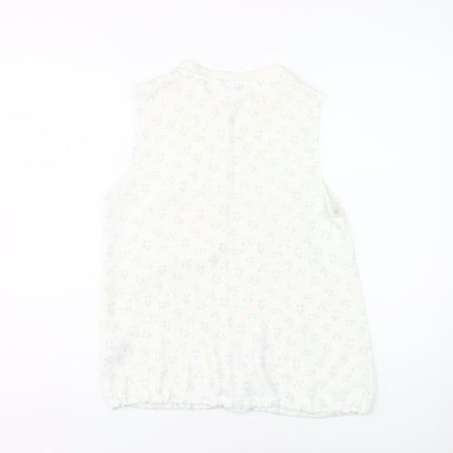 Next Women's White Sleeveless Top, Size 12, Zip Accent
