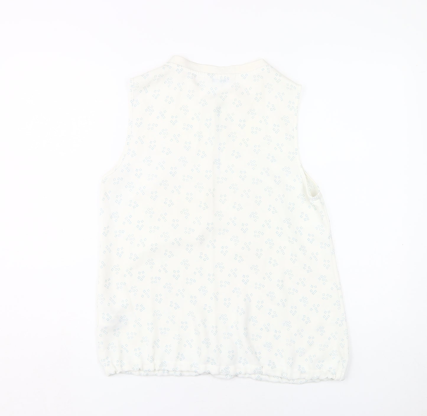 Next Women's White Sleeveless Top, Size 12, Zip Accent