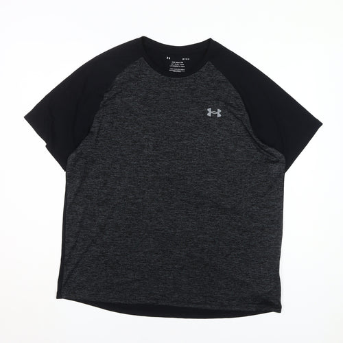 Under Armour Men's L Black Loose Fit T-Shirt, Crew Neck