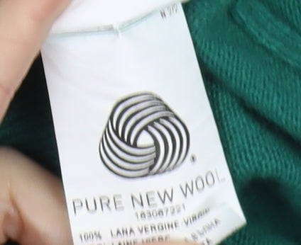 Benetton Women's Green Wool Cardigan M - Elegant Knitwear