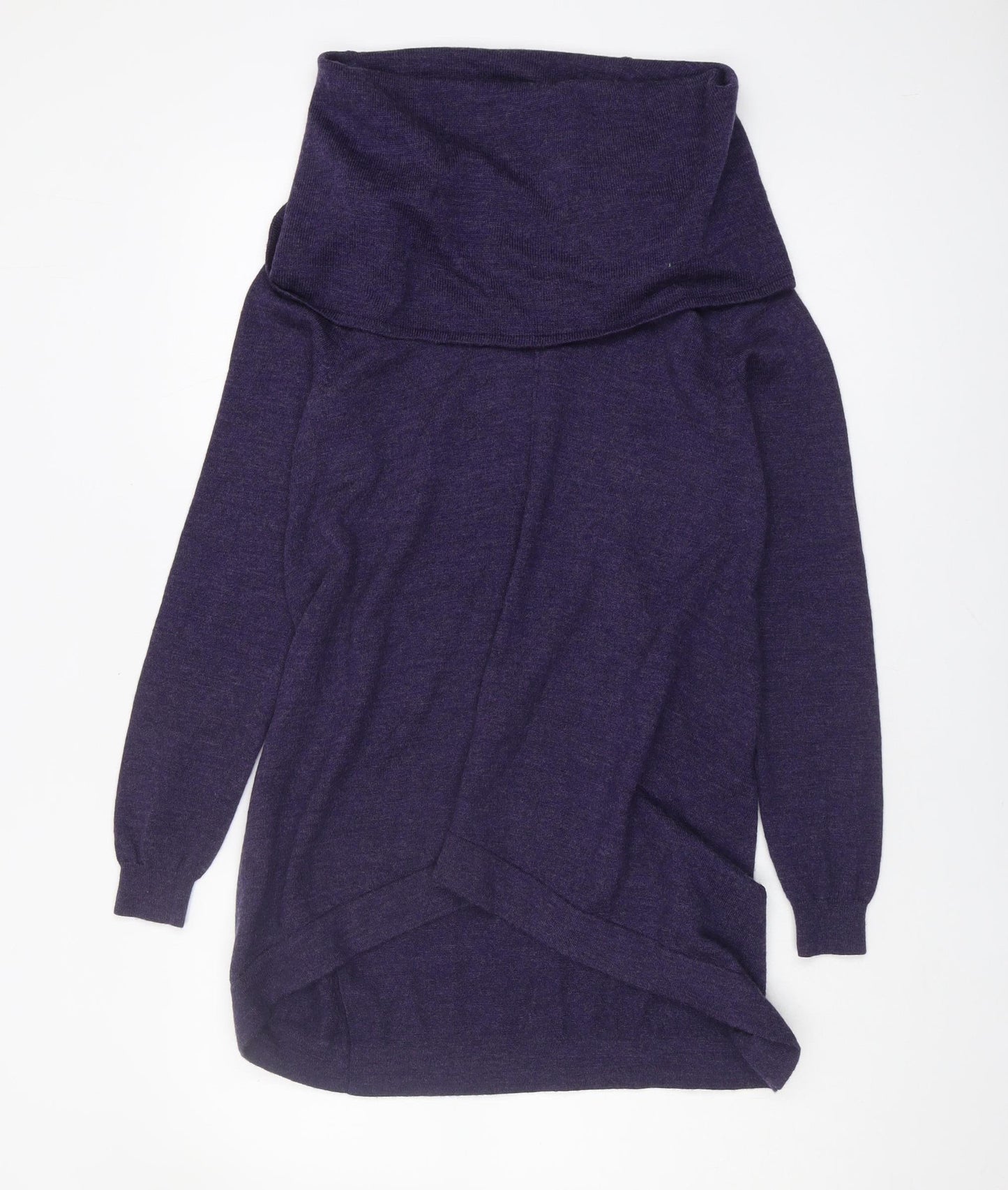 Repeat Women's Purple Cowl Neck Merino Wool Jumper Size 8
