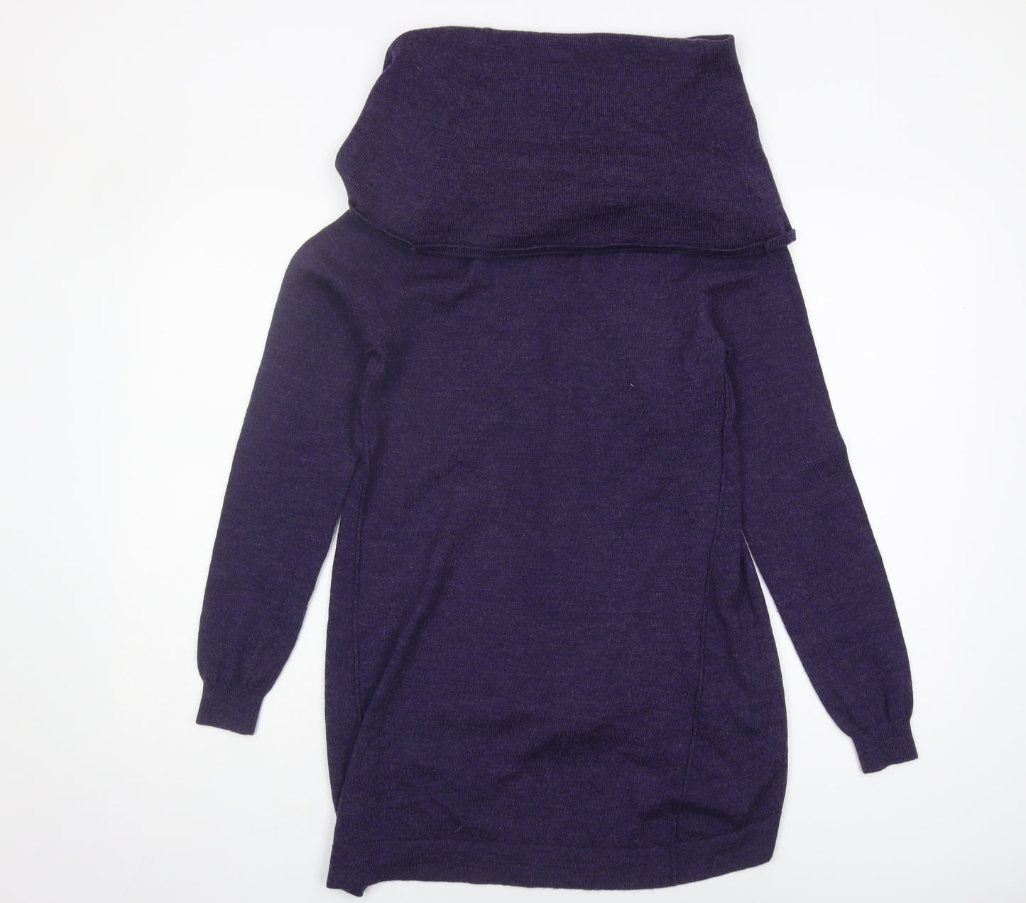 Repeat Women's Purple Cowl Neck Merino Wool Jumper Size 8