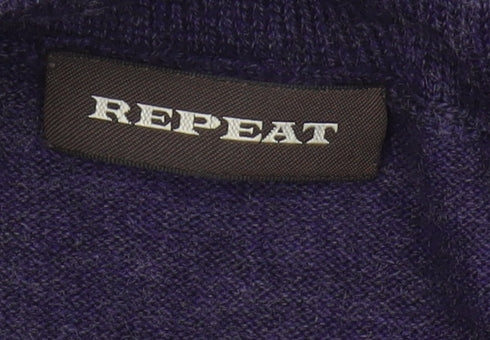 Repeat Women's Purple Cowl Neck Merino Wool Jumper Size 8