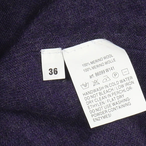 Repeat Women's Purple Cowl Neck Merino Wool Jumper Size 8