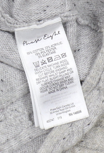 Phase Eight Women's Grey Roll Neck Pullover Jumper S