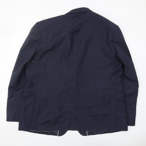 Racing Green Men's Blue Plaid Blazer, Size 52, Regular Fit