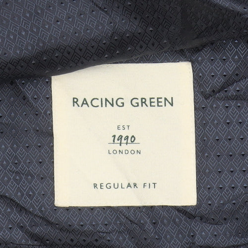 Racing Green Men's Blue Plaid Blazer, Size 52, Regular Fit