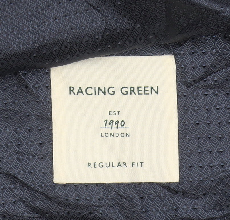Racing Green Men's Blue Plaid Blazer, Size 52, Regular Fit