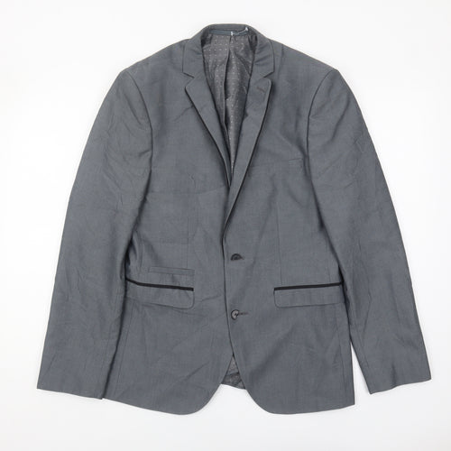 Burton Mens Grey Slim Fit Blazer - Men's Jacket 38R