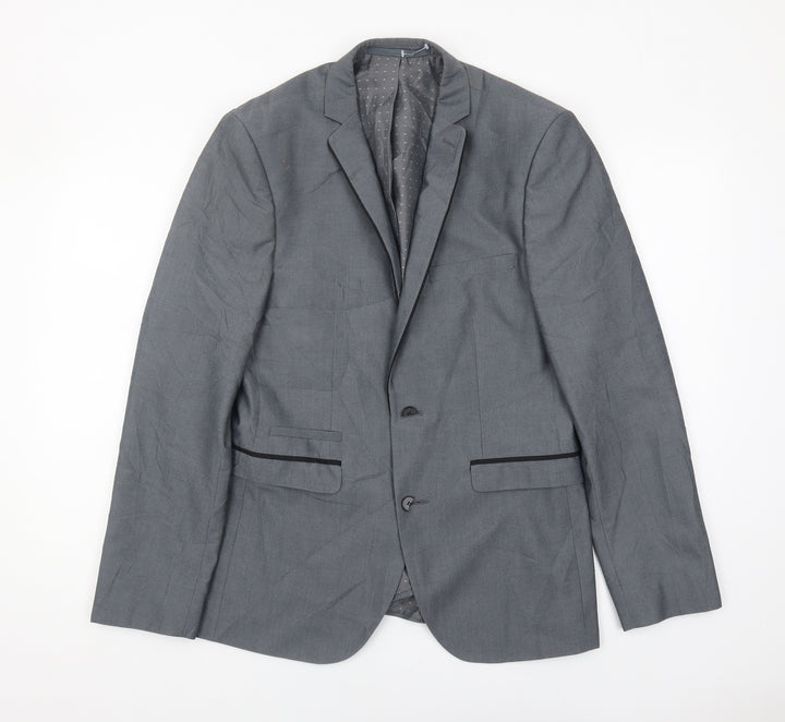 Burton Mens Grey Slim Fit Blazer - Men's Jacket 38R