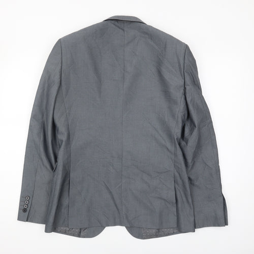 Burton Mens Grey Slim Fit Blazer - Men's Jacket 38R