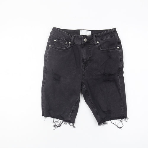 ASOS Men's Black Denim Distressed Shorts, Size 28, Slim Fit