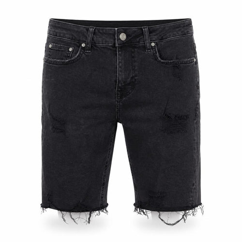 ASOS Men's Black Denim Distressed Shorts, Size 28, Slim Fit