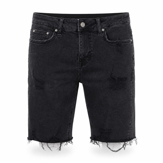 ASOS Men's Black Denim Distressed Shorts, Size 28, Slim Fit