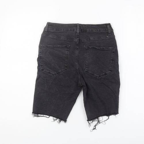 ASOS Men's Black Denim Distressed Shorts, Size 28, Slim Fit