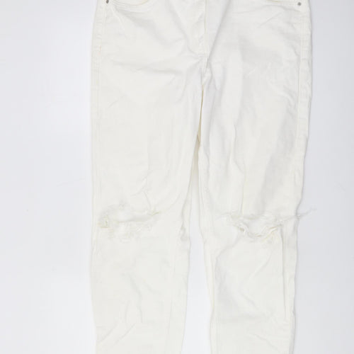 Next Women's White Distressed Jeans Size 14