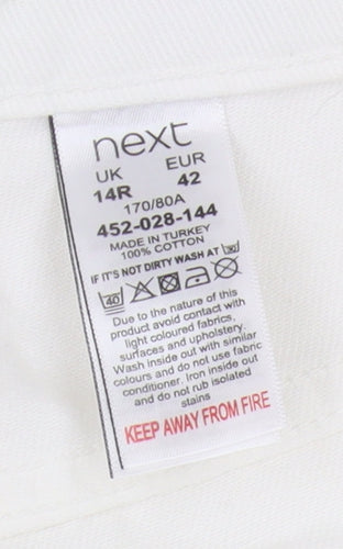 Next Women's White Distressed Jeans Size 14