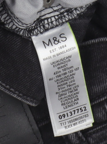 Marks and Spencer Men's Black Straight Jeans Size 42