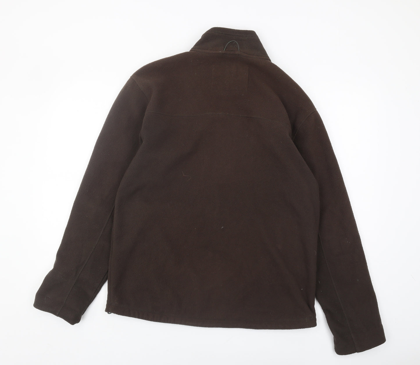 Marks & Spencer Men's Brown Fleece Jacket S Stand-Up Collar