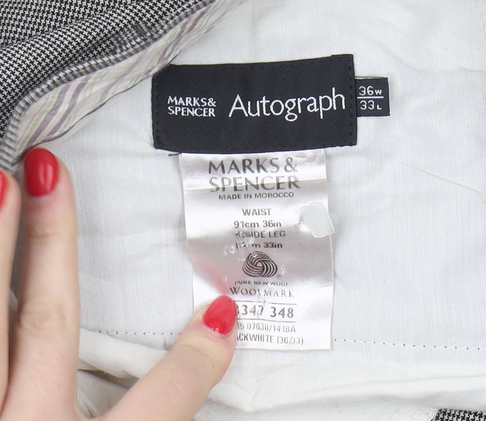 Marks and Spencer Men's Check Trousers Size 36