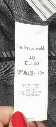 Butler & Webb Grey Men's Blazer 40, Striped Classic