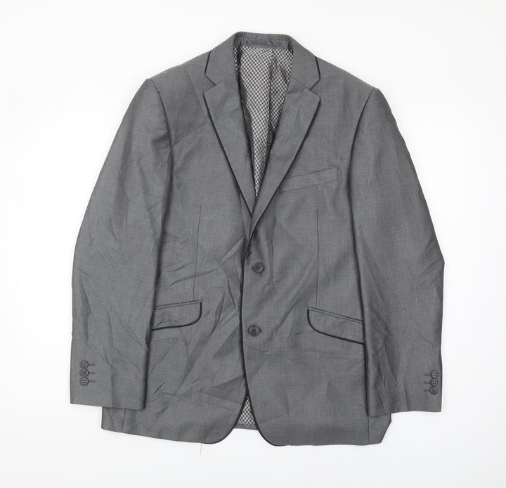 Lambretta Men Grey Check Blazer Jacket 40 Short