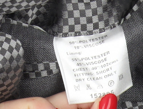 Lambretta Men Grey Check Blazer Jacket 40 Short