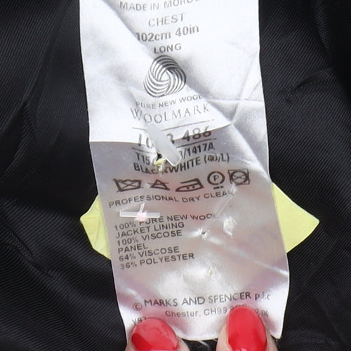 Marks and Spencer Men's Black White Blazer 40L