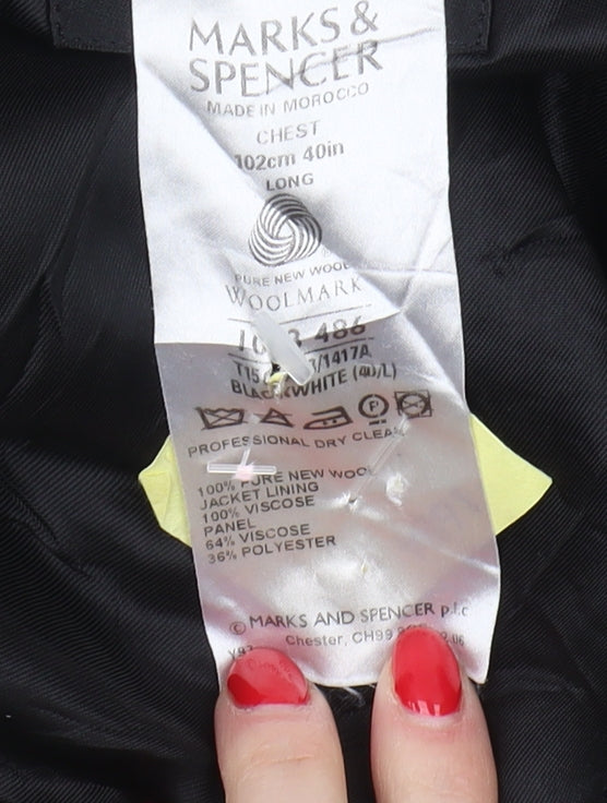 Marks and Spencer Men's Black White Blazer 40L