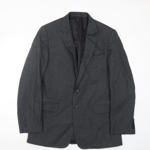 Jaeger Men's Grey Wool Blazer 40R Classic Style