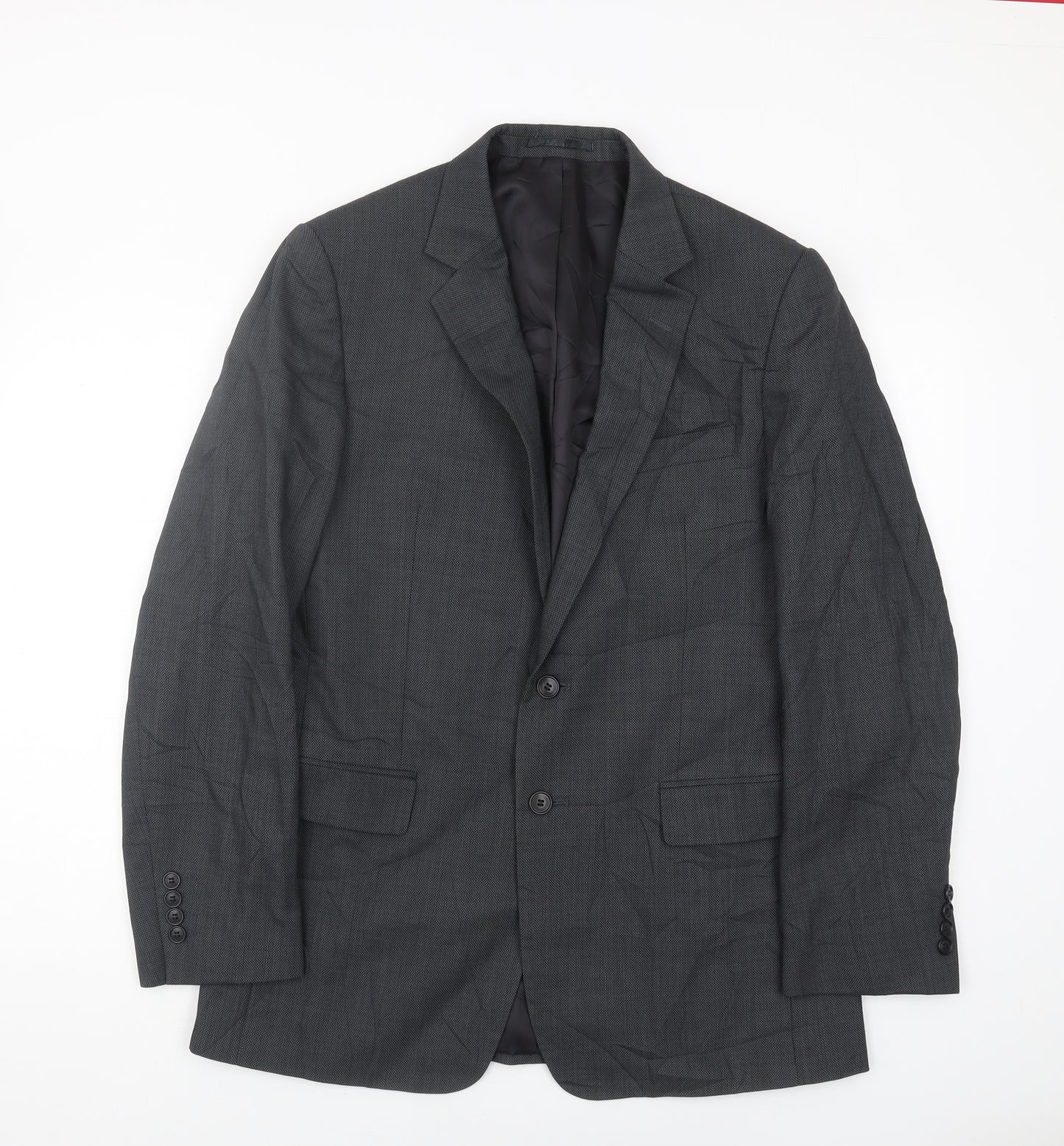 Jaeger Men's Grey Wool Blazer 40R Classic Style