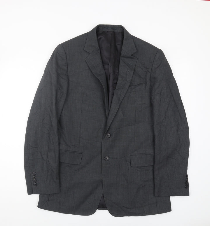 Jaeger Men's Grey Wool Blazer 40R Classic Style