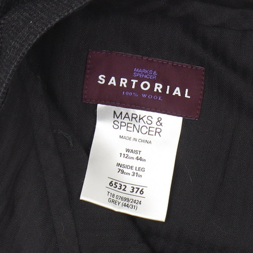 Marks and Spencer Grey Wool Dress Pants 44 in Men's