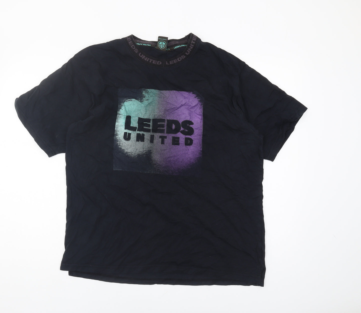 Leeds United Men's 2XL Black Graphic T-Shirt