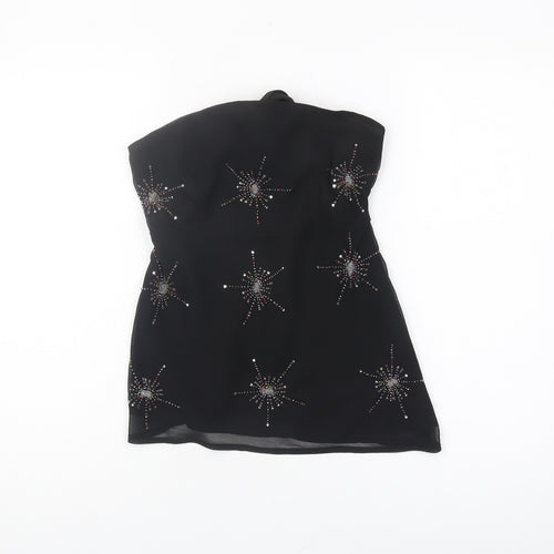 Influence Women Black Strapless Top with Studded Accents