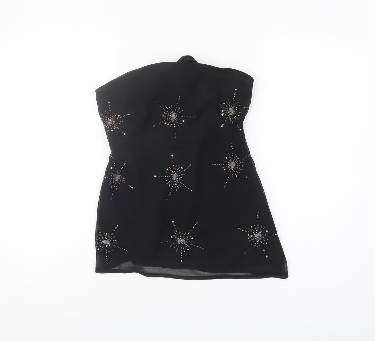 Influence Women Black Strapless Top with Studded Accents