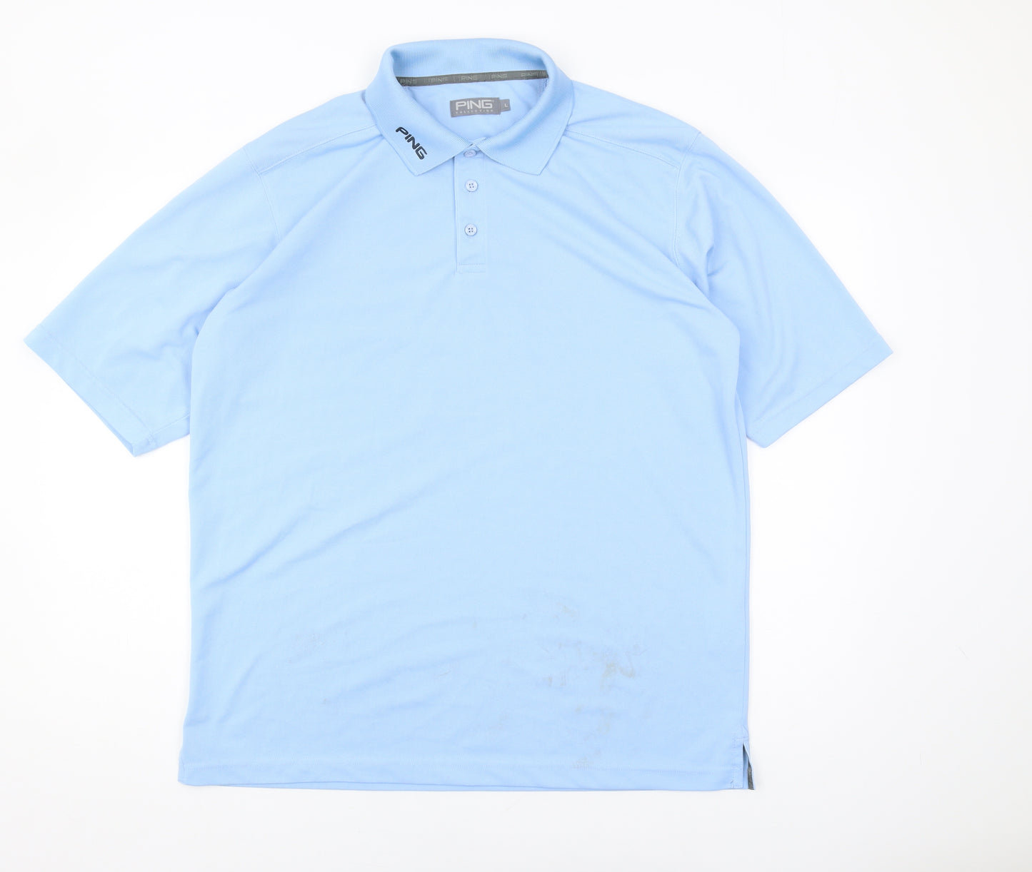 PING Men's Blue Large Polo Shirt Short Sleeve Golf