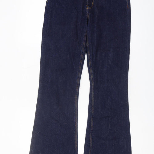 Zara Women's Blue Flared Jeans Size 12 Denim