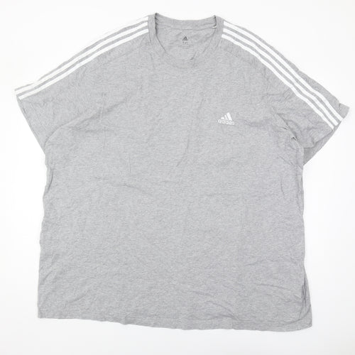Adidas Men's Grey 3XL Crew Neck T-Shirt, Cotton
