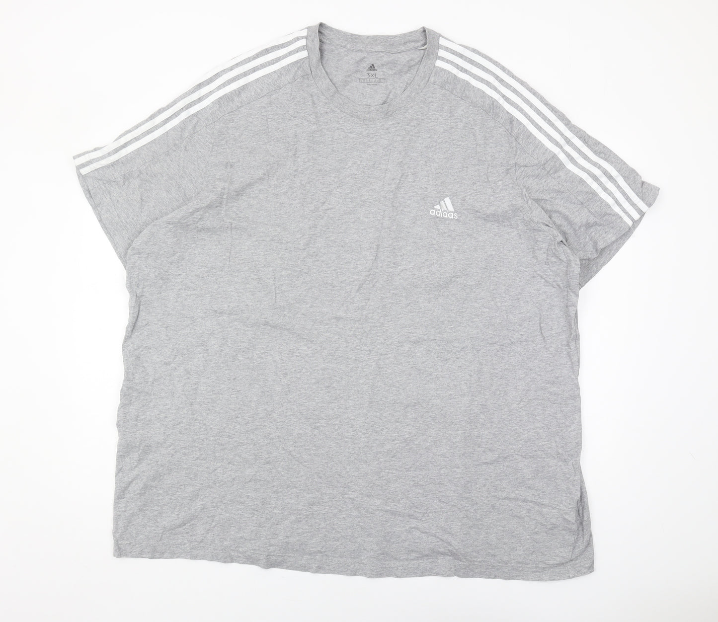Adidas Men's Grey 3XL Crew Neck T-Shirt, Cotton