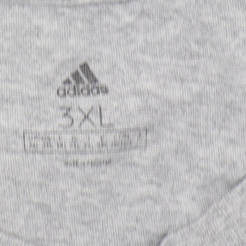 Adidas Men's Grey 3XL Crew Neck T-Shirt, Cotton
